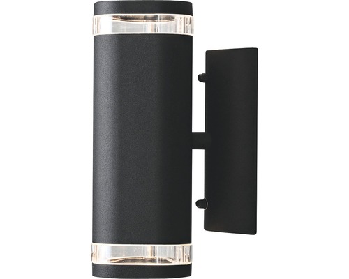 Svart yttervägglampa med cylindrisk design
