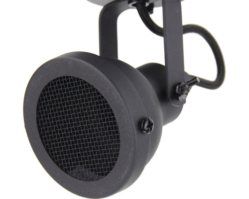 Svart takspotlight med galler