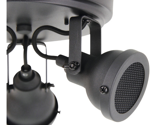 Svart taklampa med flera spotlights