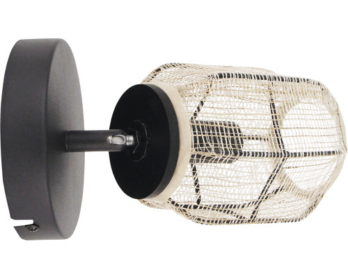 Vägglampa med flätad lampskärm