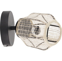 Vägglampa med lampskärm i naturfiber