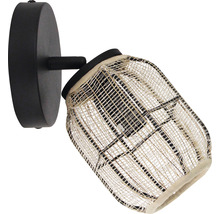 Vägglampa med skärm av naturfiber