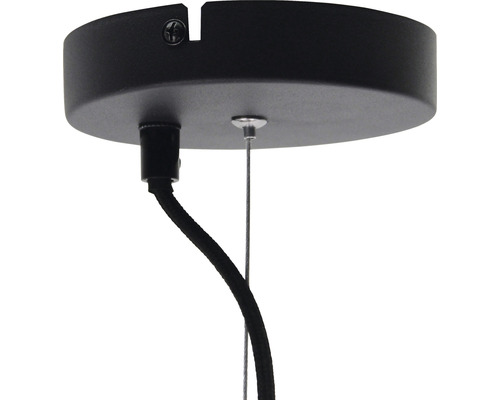 Takfäste för en hänglampa med kabel och upphängningslina