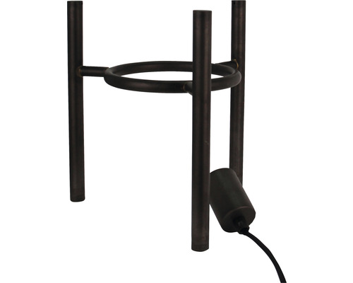 Metallväxtställ med tre ben och ringformad hållare