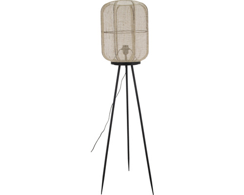 Golvlampa med stativ och skärm av naturfiber