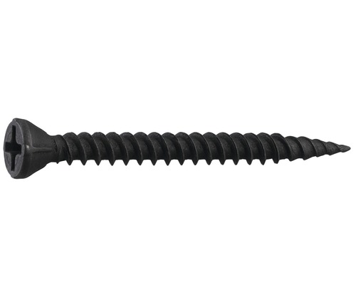 Träskruv GRABBER Vector OSB/spån/plywood 3,8x42mm fosfaterad C1 200-pack GV17J200 Svart gipsskruv med Phillips-huvud