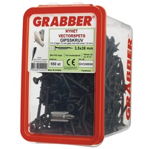 Grabber gipsskruvar 3,5x38 mm i behållare, inklusive bits