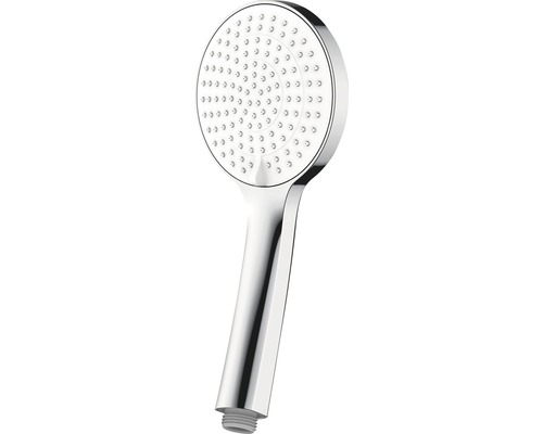 Handdusch med runt huvud och duschhuvudanslutning