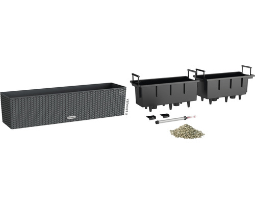 Lechuza Balconera Cottage 80 blomlåda med bevattningssystem och tillbehör