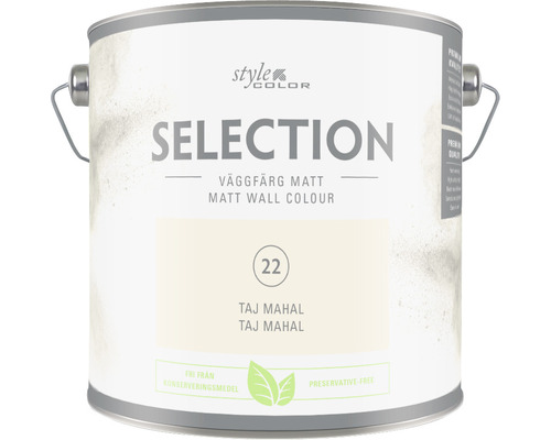 Väggfärg SELECTION Style Color Premium Taj Mahal 2,5L Färgehink med matt väggfärg Taj Mahal