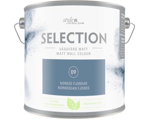 Väggfärg SELECTION Style Color Premium Norges fjordar 2,5L Färghink med matt väggfärg