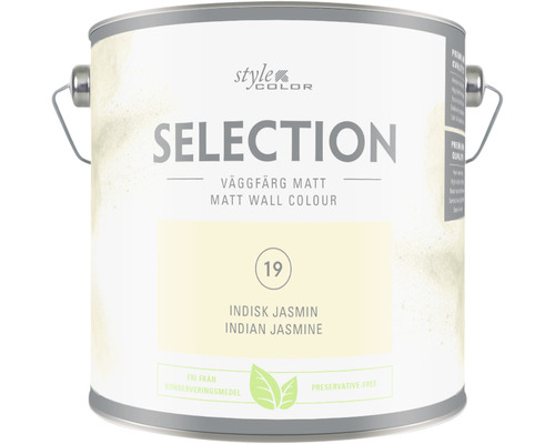 Väggfärg SELECTION Style Color Premium Indisk jasmin 2,5L Färgehink med matt väggfärg