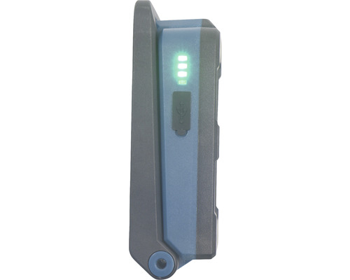 Batteri med USB-port och laddningsnivåindikator