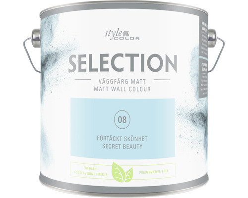 Väggfärg SELECTION Style Color Premium Förtäckt skönhet 2,5L Färghink med matt väggfärg