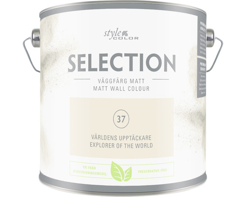 Väggfärg SELECTION Style Color Premium Världens upptäckare 2,5L Burk med matt väggfärg