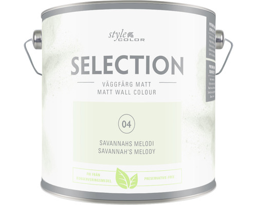 Väggfärg SELECTION Style Color Premium Savannah's Melodi 2,5L Färghink med matt väggfärg i färgen Savannas Melodi