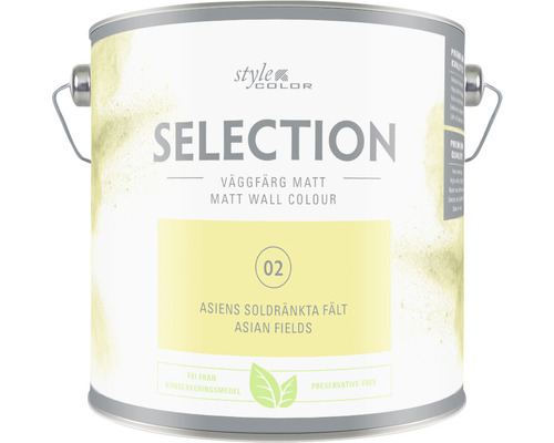 Väggfärg SELECTION Style Color Premium Asiens soldränkta fält 2,5L Färghink med matt väggfärg