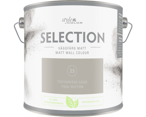 Väggfärg SELECTION Style Color Premium Tidevarvens gång 2,5L Färgehink med matt väggfärg