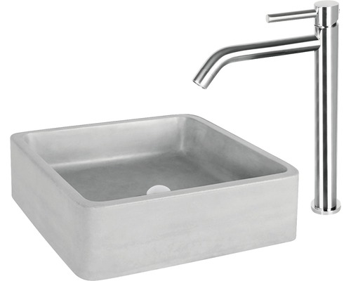 Bänkskiva i betong med blandare