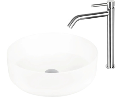 Tvättställsskål i keramik med blandare