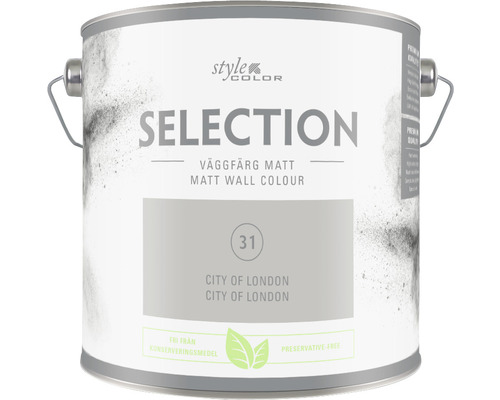 Väggfärg SELECTION Style Color Premium City of London 2,5L Burk med matt väggfärg