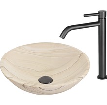 Tvättställsskål av keramik med blandare