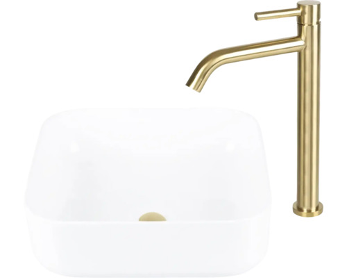 Tvättställ av keramik med blandare