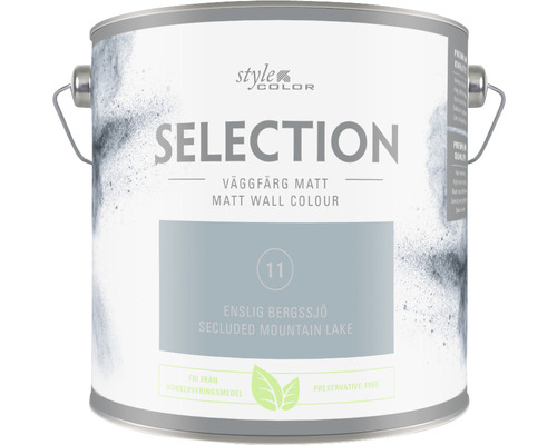 Väggfärg SELECTION Style Color Premium Enslig bergssjö 2,5L Färgburk med matt väggfärg Selection