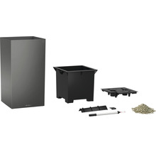 Självvattnande blomkruka LECHUZA Canto Premium plast 40x40x75,8cm grå inkl. substrat