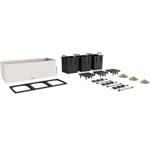 Självvattnande blomlåda LECHUZA Trio Cottage 30 plast 100x32x34cm ljusgrå inkl. substrat