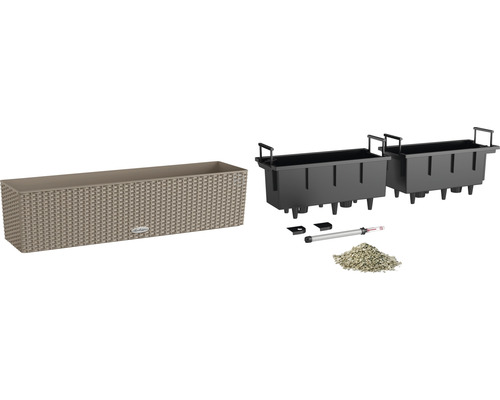 Blomlåda med bevattningssystem och tillbehör