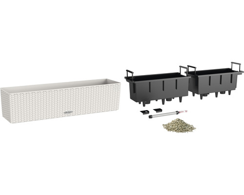 Blomlåda med bevattningssystem och tillbehör