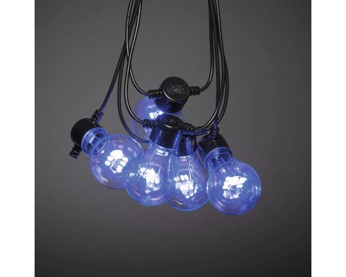 Ljusslinga med flera blå glödlampor