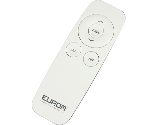 Eurom fjärrkontroll med på/av- och maxknappar
