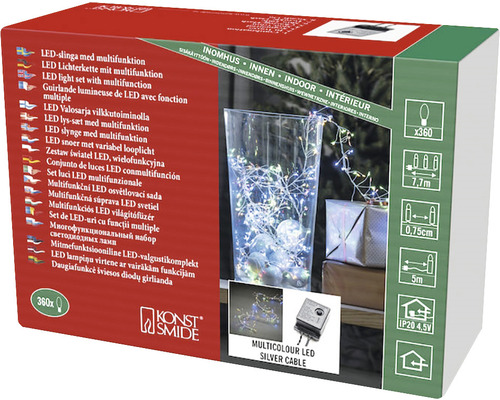 Konst Smide LED ljusslinga med 360 LED och multifunktion i förpackning