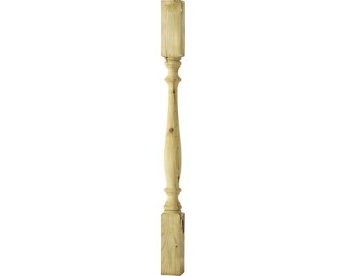 Stolpe svarvad impregnerad furu 107T 65x65x900mm Träräcke för trappor och balkonger
