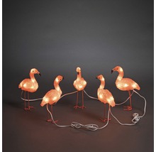Dekorativ flamingoslinga med fem flamingor för inomhusbruk