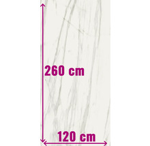 Mått på en väggbeklädnad: 260 cm hög och 120 cm bred.
