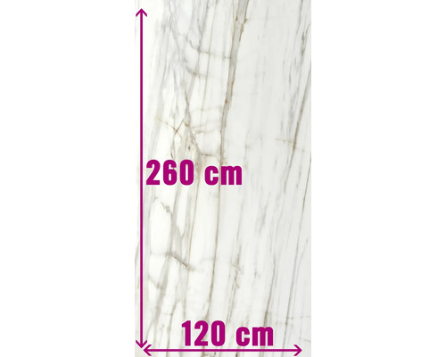 Klinker Macael grå vit beige blank marmoroptik 120x260x0,7 cm Kakelmönster med måtten 260 cm gånger 120 cm