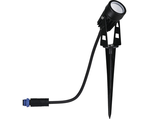 Spotlight PAULMANN Plug & Shine LED med jordspett 3W 150lm 3000K varmvit HxØ 260x42mm IP65 svart 24V