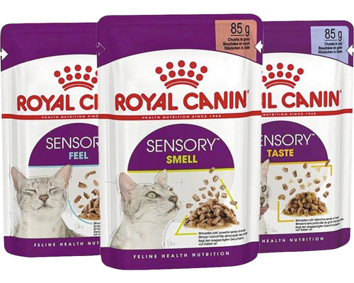Kattmat ROYAL CANIN FHN Sensory Mixed Box Gravy Adult 12x85g Tre förpackningar Royal Canin Sensory kattmat med smakerna Feel, Smell och Taste