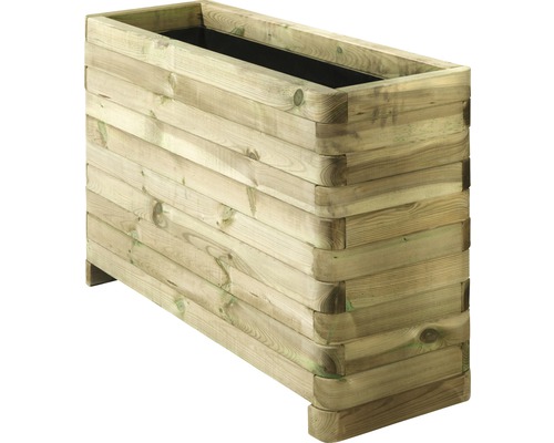 Rektangulär planteringslåda i trä