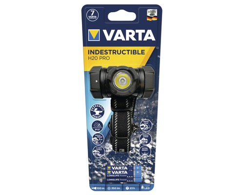 Varta Indestructible H20 Pro pannlampa i förpackning