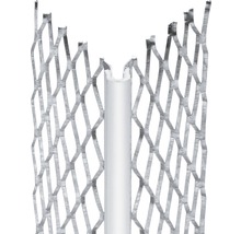 Detaljvy av en metallvinkelprofil med sträckmetall