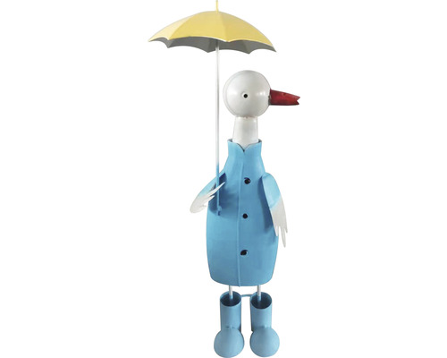 Dekorationsfigur LAFIORA Anka med paraply blå 45cm