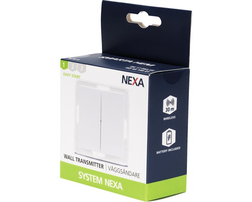 Nexa trådlös väggsändare i förpackning