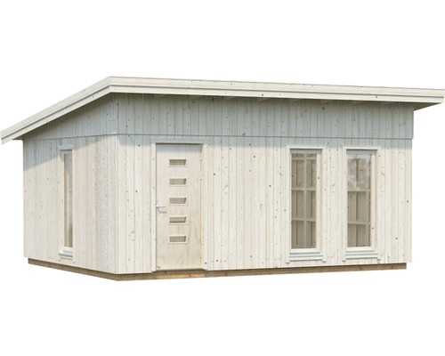 Trädgårdshus med dörr och fönster