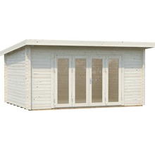 Trädgårdshus i trä med glasdörrar