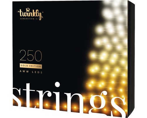 Ljusslinga TWINKLY 250 kallvit, varmvit, bärnsten LED appstyrd