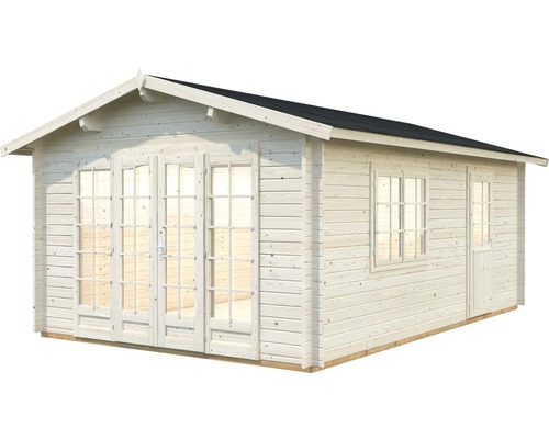 Trädgårdshus i trä med fönster och dörrar